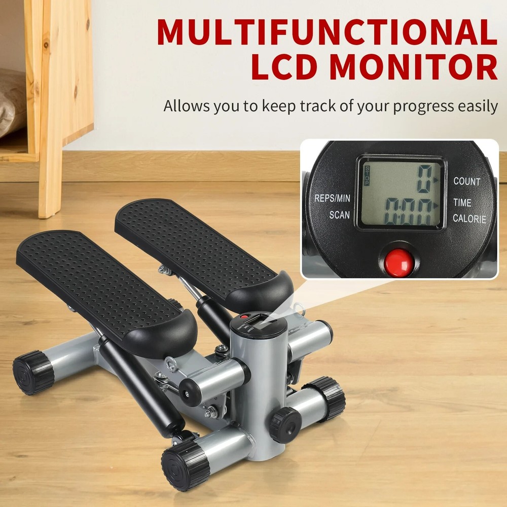 Mini Stepper with Resistance Bands Stair Stepping Full Body Work Machine