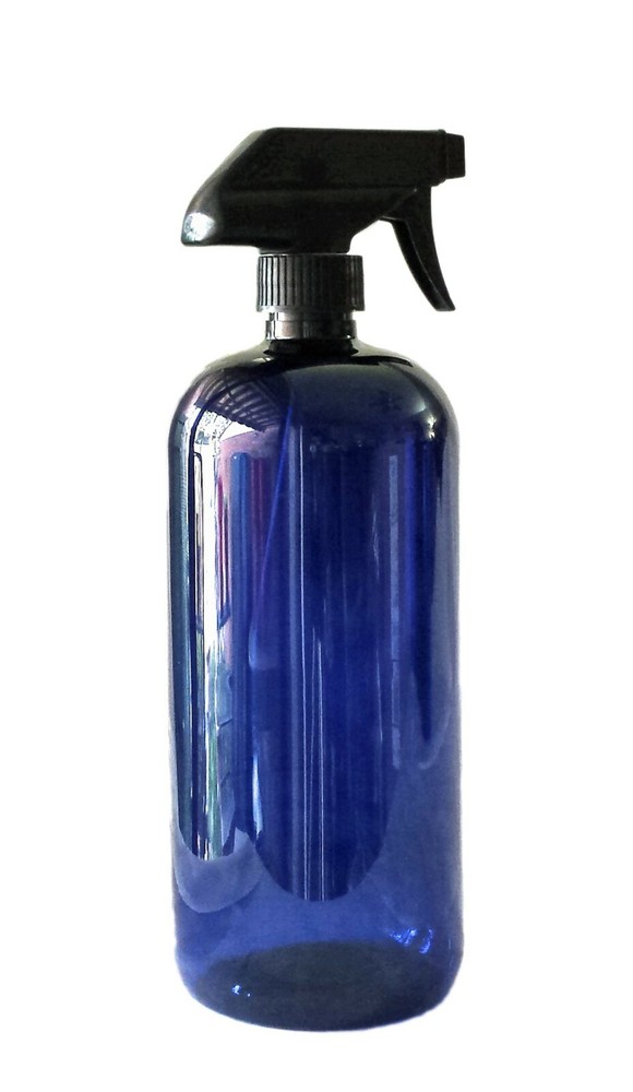 32oz Blue or Amber Plastic Bottle PET Black Trigger Spray New Empty Fast US Ship