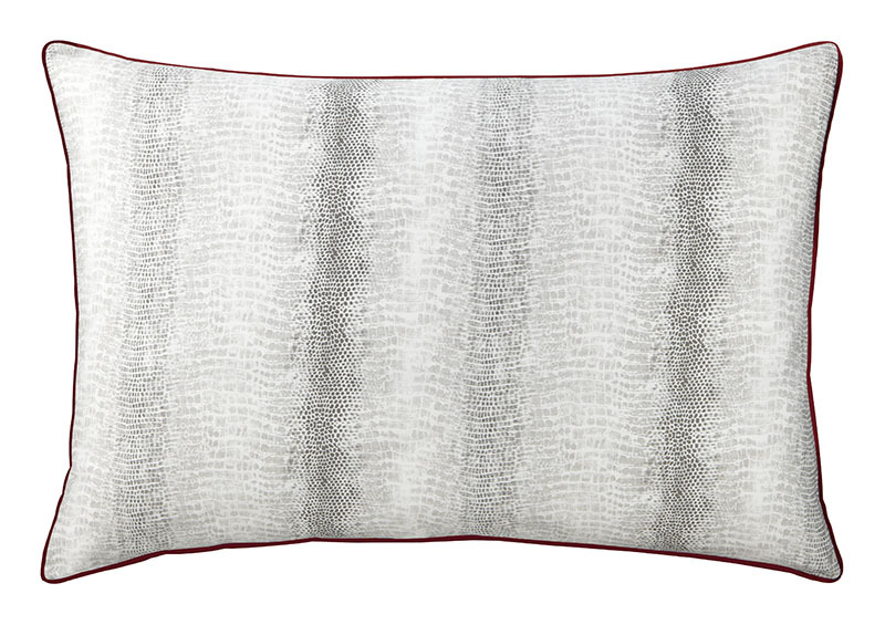 2 DKNY Urban Safari Standard Queen Shams Gray White Red Piped Python Snake Print