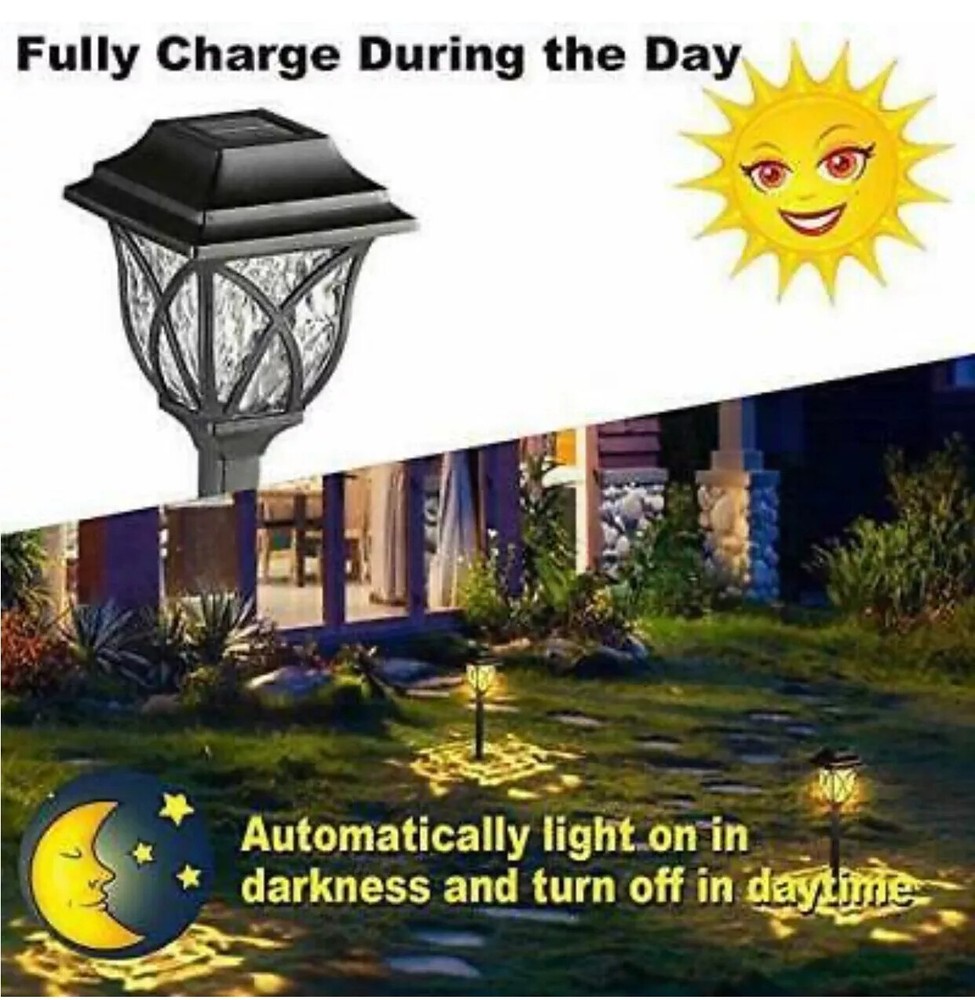 8 Pack Solar LED Lights Outdoor Garden Pathway Solar Powered Yard Lights
