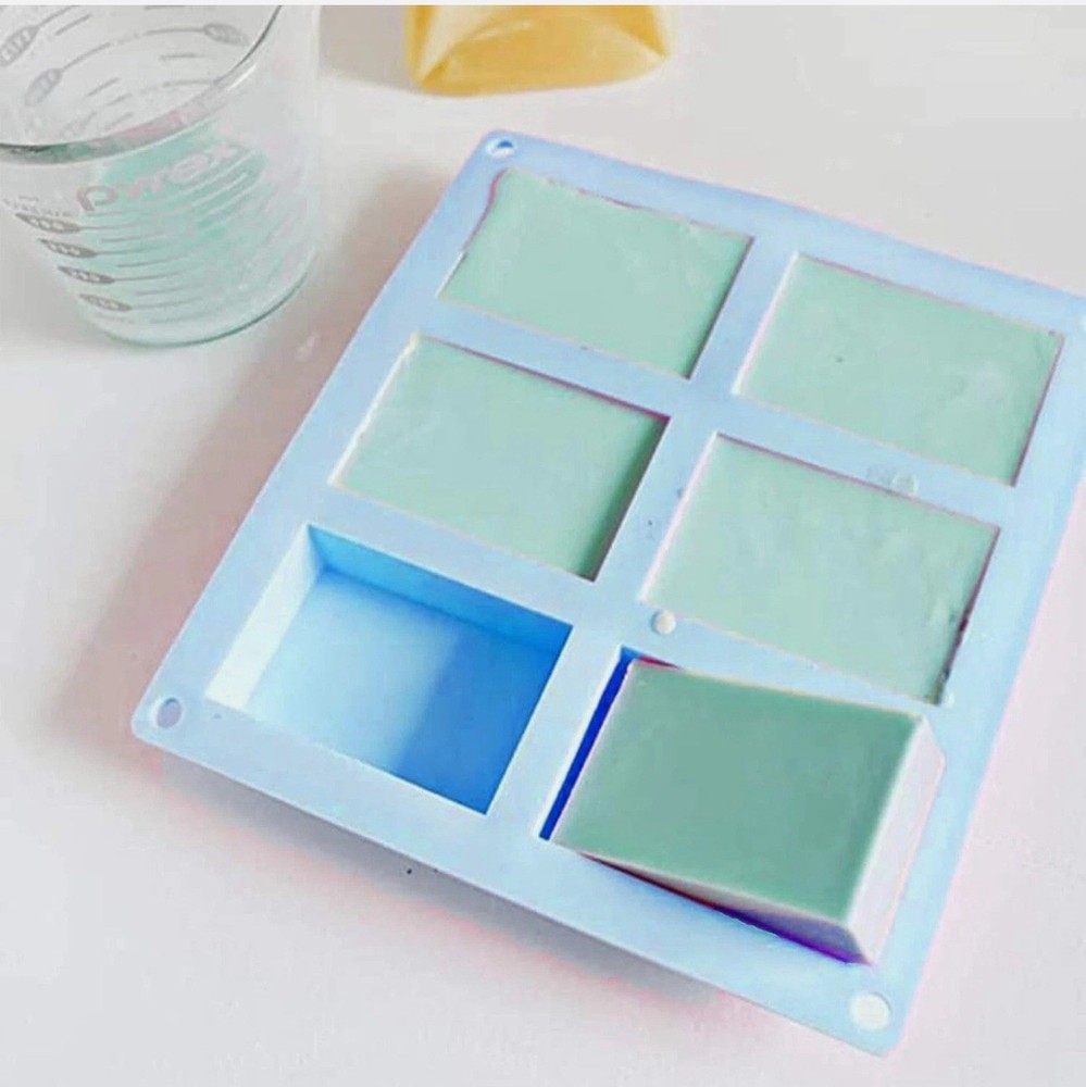 3 Pack Silicone Rectangle Soap Molds with 6 Cavities for Baking Or Soap Making