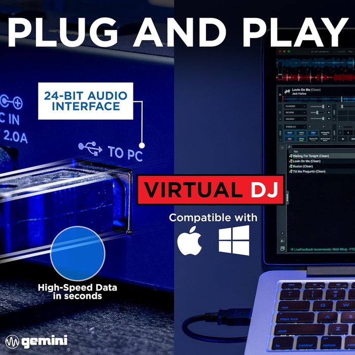 Gemini GMX Professional DJ Media Player Two-Channel Performance