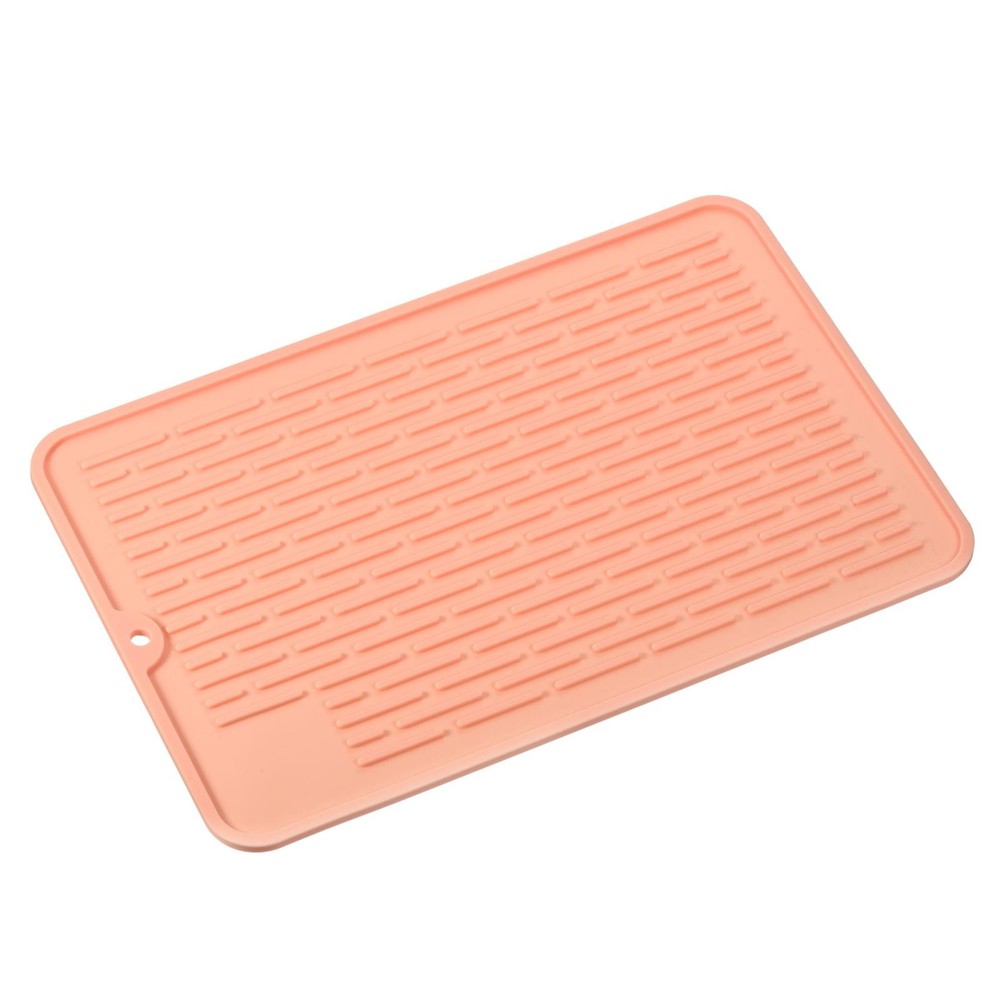 Silicone Dish Drying Mat Kitchen Dish Drying Pad Counter Top Mat-Pink