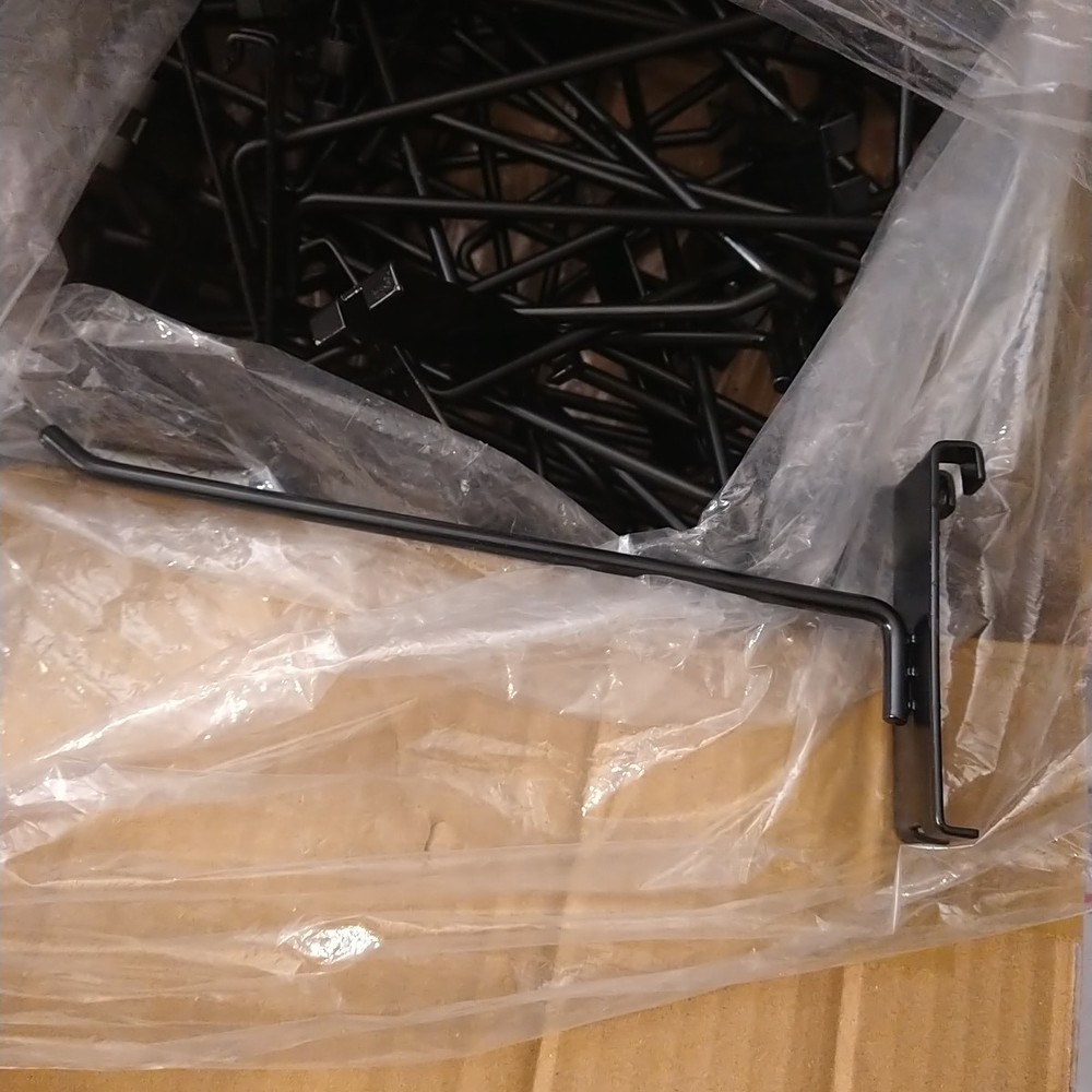 50 PC 8 inch Black Heavy Duty Gridwall Hooks for Grid Wall Panel Display
