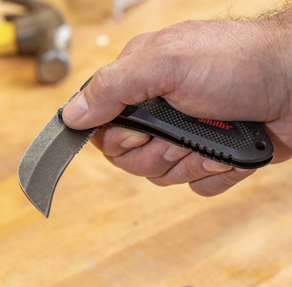 Smith's 51240 EdgeWork-Site Hawk Bill Knife , Black