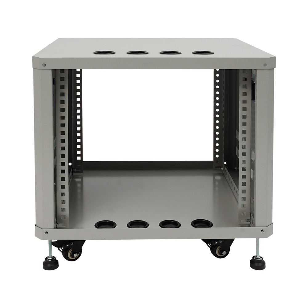 Grey Server Rack Open Cabinet 9U Network & Stereo Rack With Caster Wheels