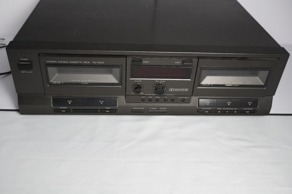 Working Vintage Technics Stereo Double Cassette Deck RS-TR210 PLEASE READ