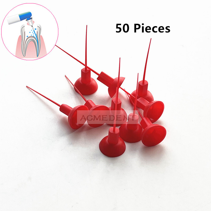 50Pcs Dental Activator Tips Ultra Sonic Activator Irrigator Needle Tip MediumRed