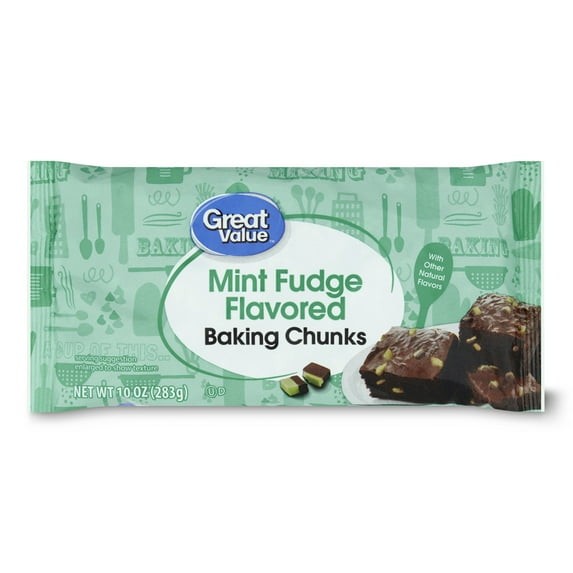 Great Value Mint Fudge Baking Chunk, 10 oz chips