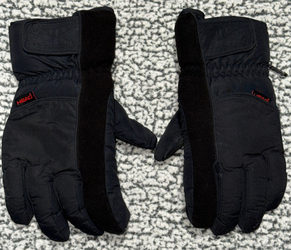 Head XL Black Winter Gloves With Adjustable Strap & Insulated Lining