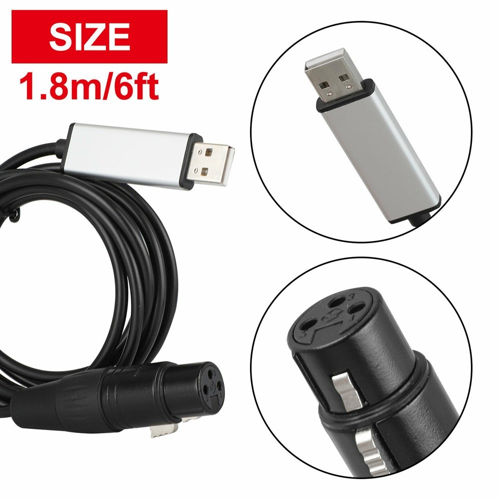 🌟USB to DMX Interface Adapter DMX512 Stage Light Controller Cable For Computer