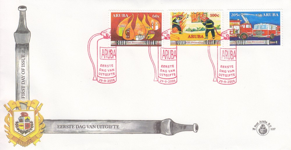 Aruba Issue FDC 2006 (127) Fire Brigade