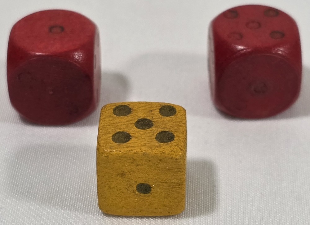 (3) Vintage Wooden Dice