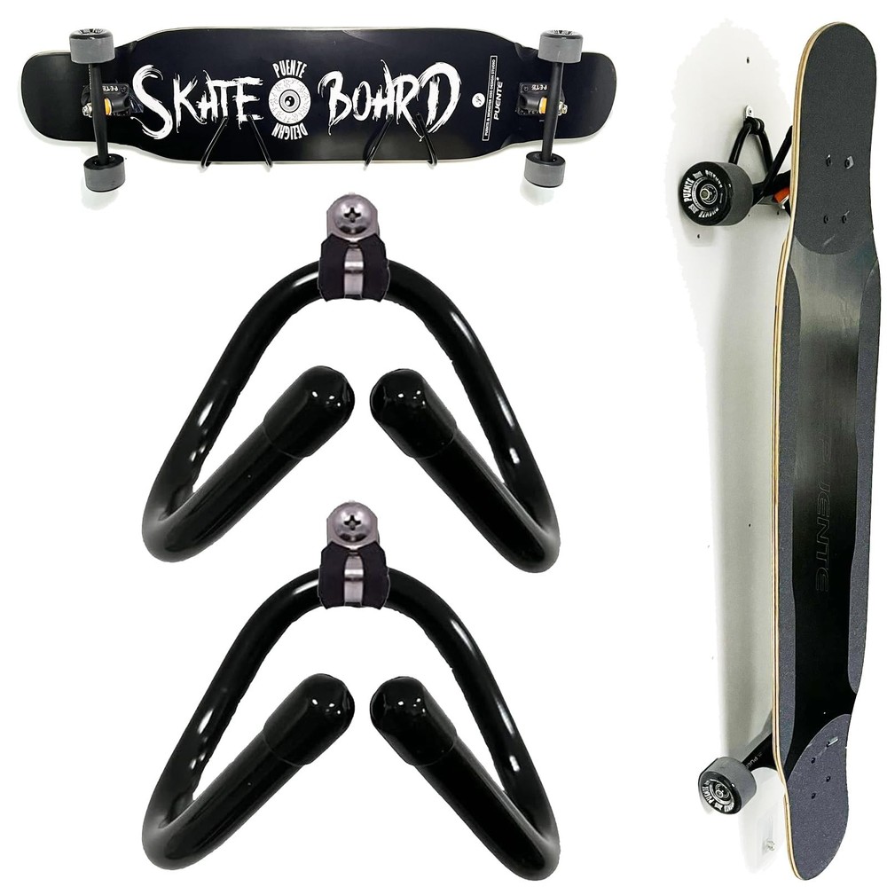 Pmsanzay 2 Pack Universal Skateboard Wall Mount Rack. Horizontally/Vertically...