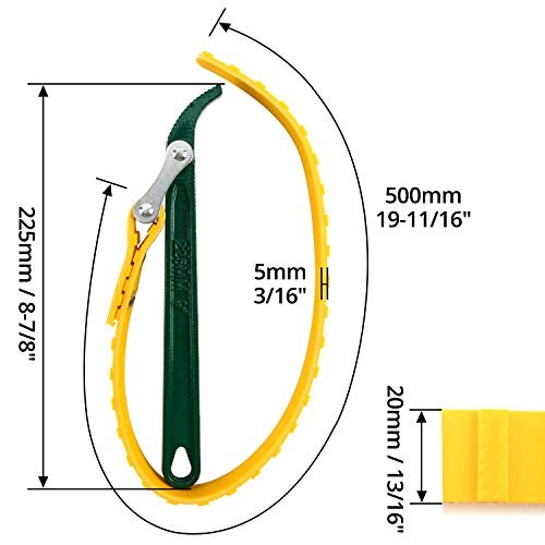9" Belt Strap Wrench, Multi-Purpose Adjustable Strap Oil Filter Strap Opener