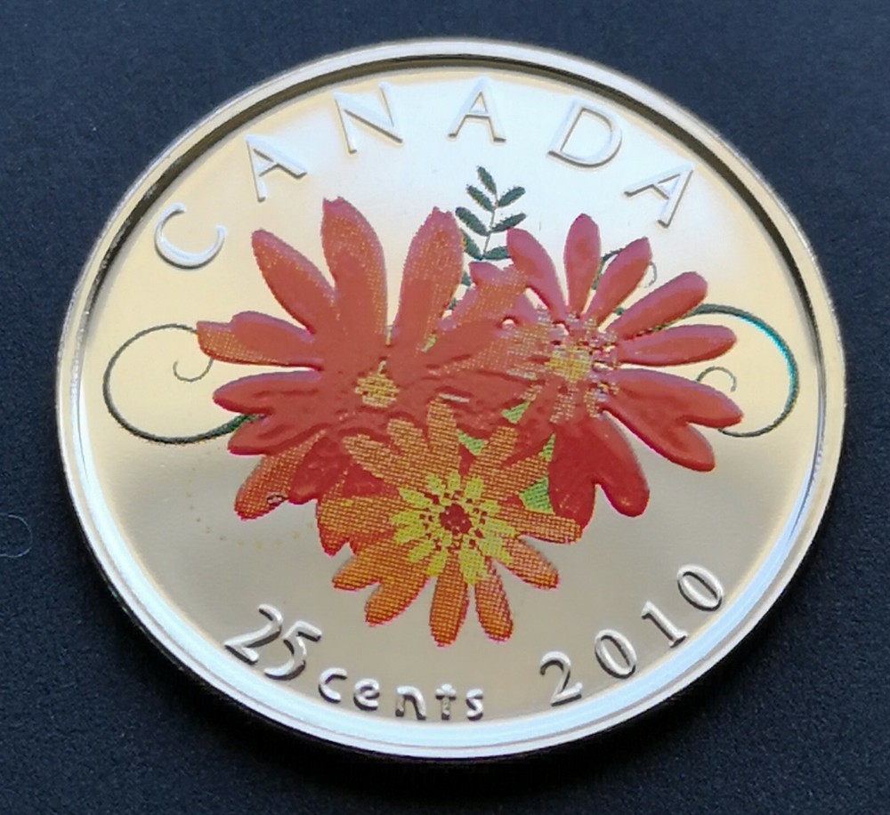 ***  CANADA  25  CENTS  COLOURED  2010  ***  THANK  YOU  ***
