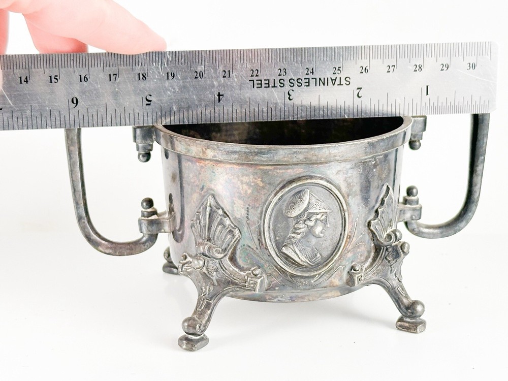 Antique Reed Barton Roman Figure Caudle Cup *Error* Silverplate Sugar