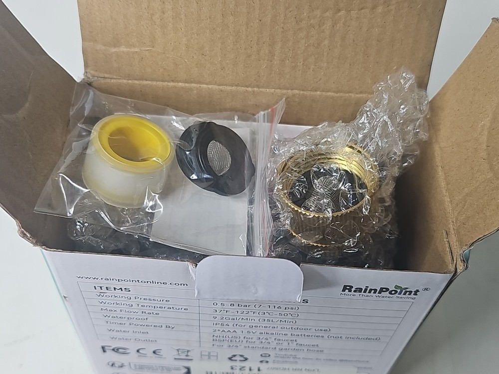 Rainpoint 1-Zone Water Timer ITV105 Water/Rustproof Rain Delay Watering