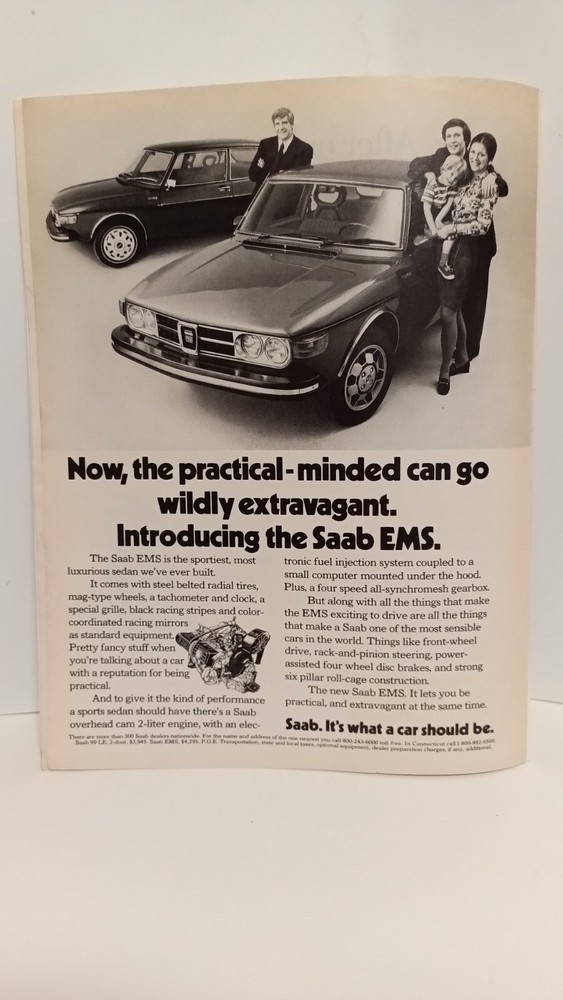 1973 SAAB EMS ORIGINAL 10X8 - PRINT AD c4