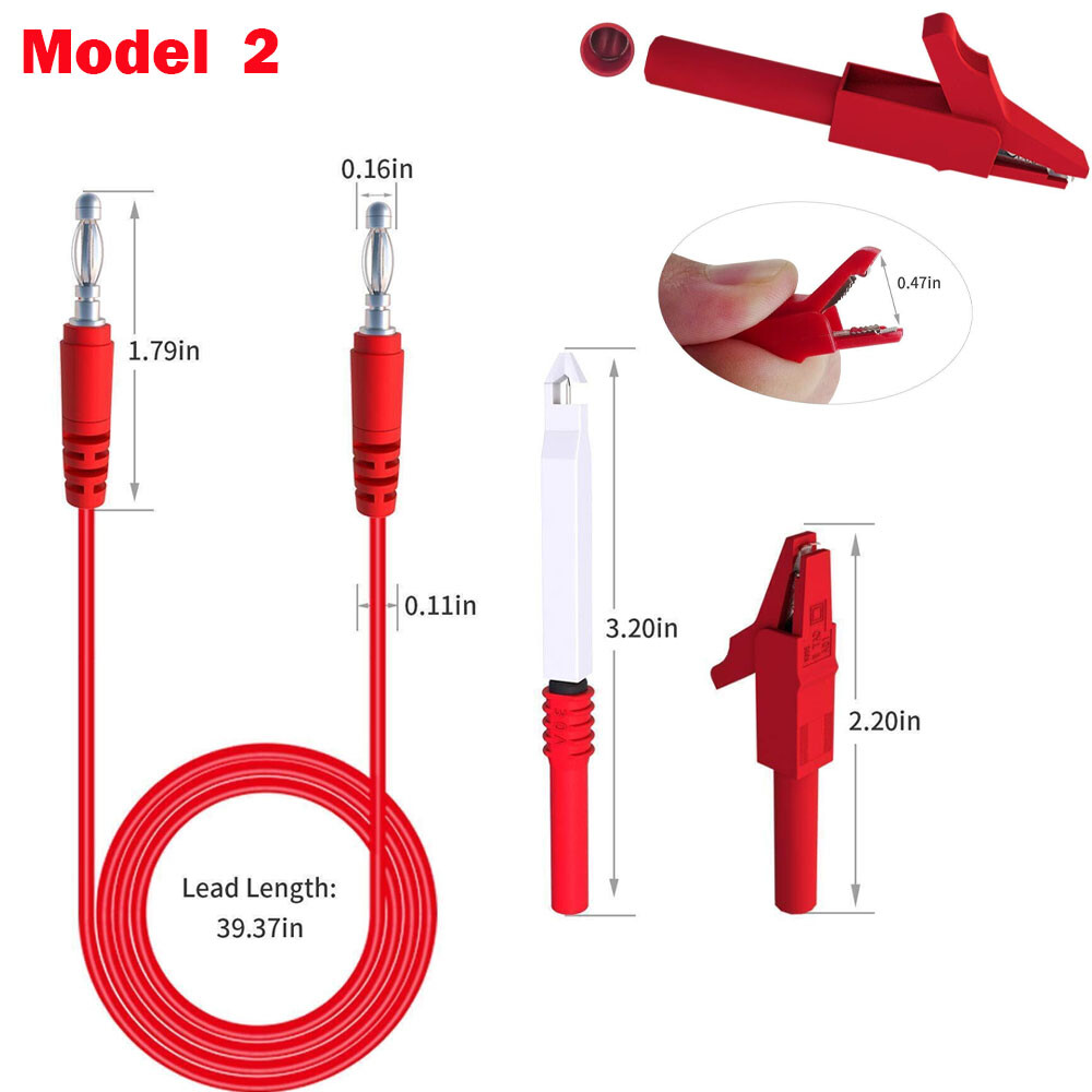 3.3FT 4mm Stackable Banana Plug Test Lead Kit & Alligator Clip & Back Probe HOT