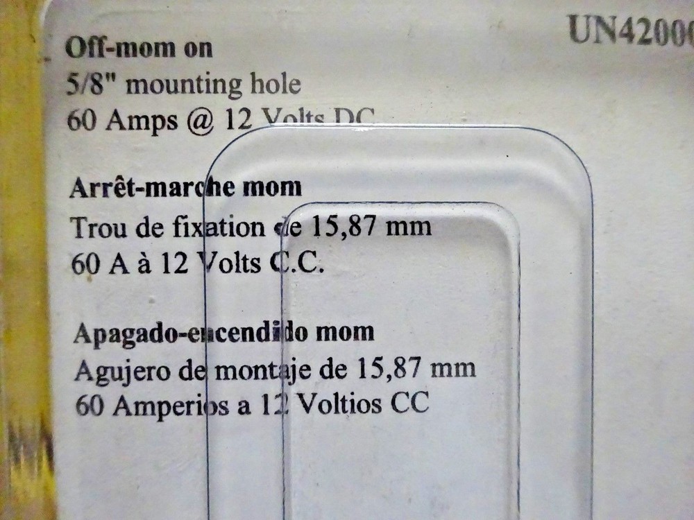 Sierra Button #UN42000 SWITCH OFF / MOM ON