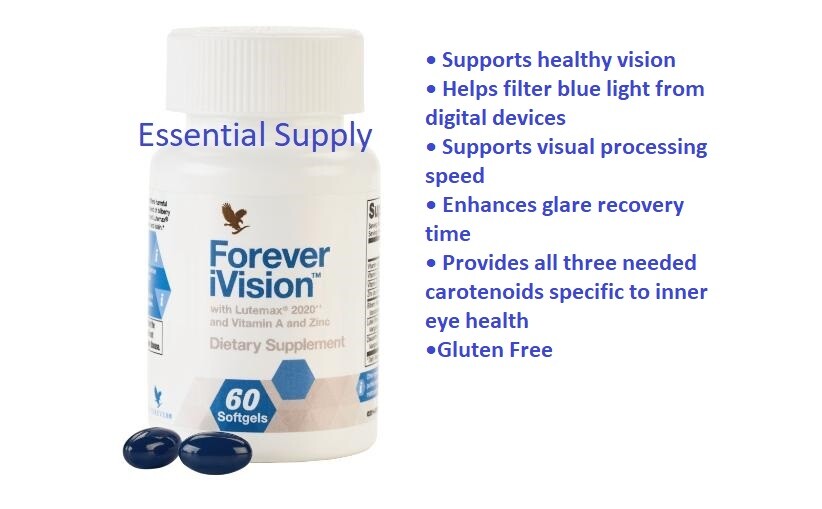 2 bottles Forever iVision (60 softgel)- complete eye support for digital age