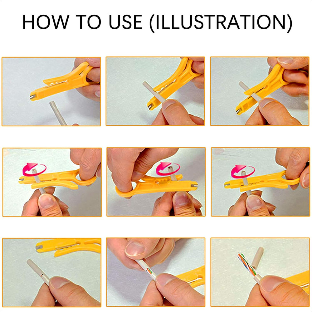 Mini Wire Stripper 3 Pack Network Wire Stripper Punch down Cutter for Network Wi