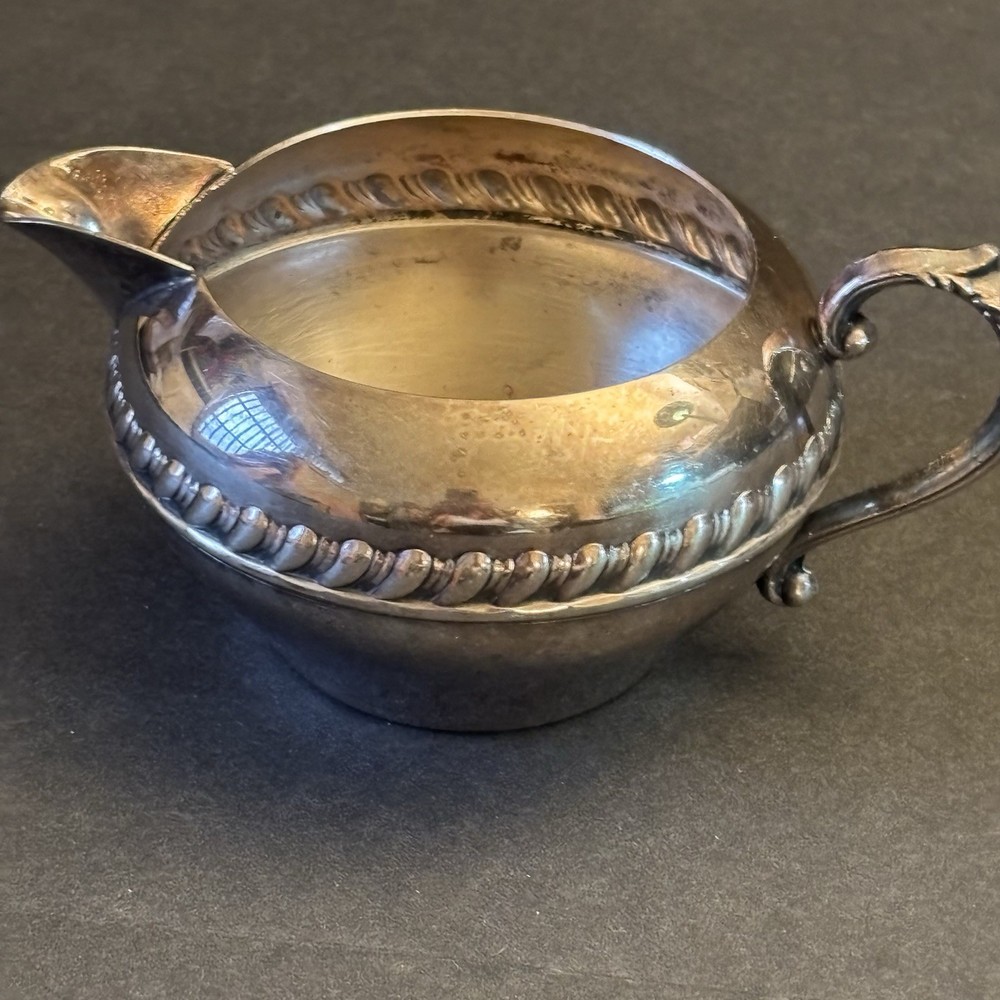 Sheridan VTG Victorian Creamer Pitcher Silver on Copper