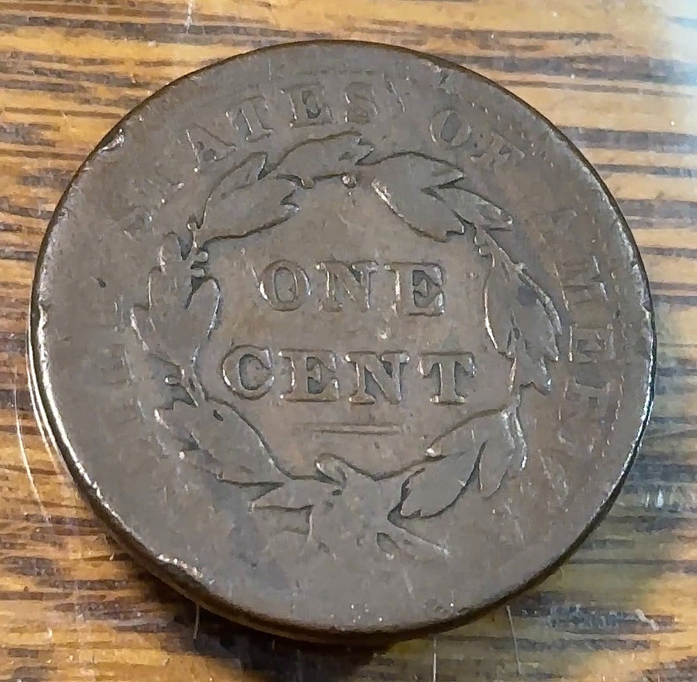 1838 Large Cent Nice Original VG CHRC