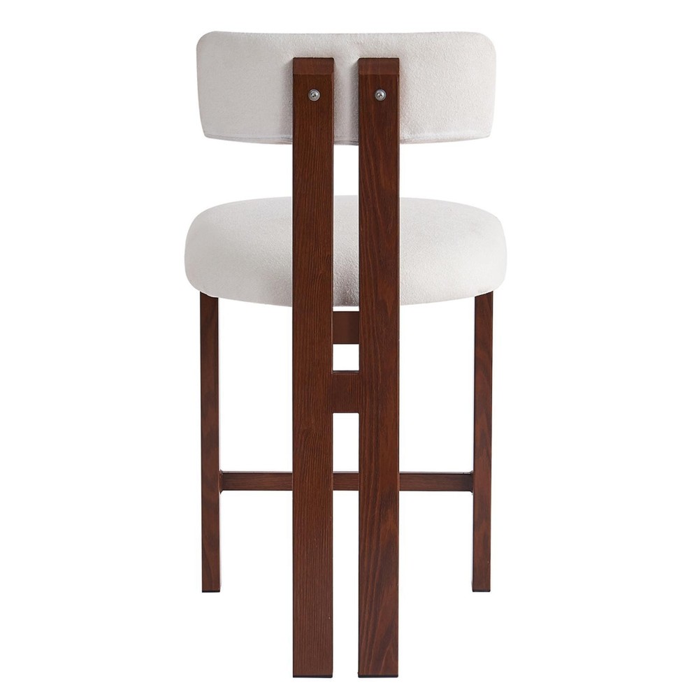 26.5'' Upholstered Round Stools with Low Back - Iron Frame & Stylish Design for