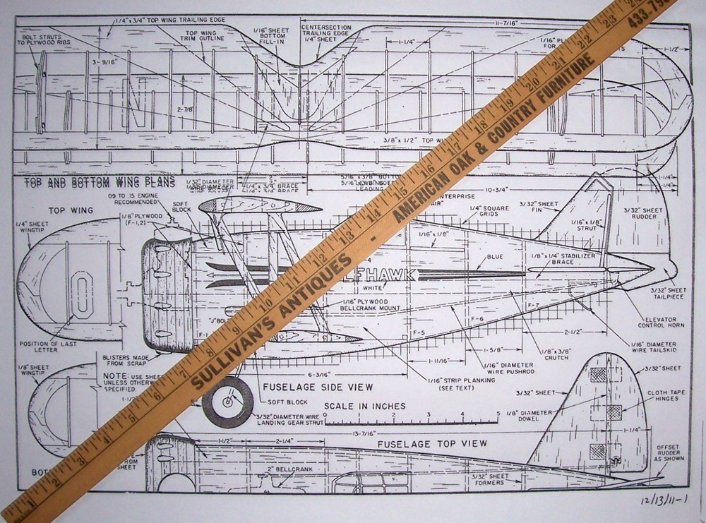 Ambroid GULFHAWK F3F PLAN + CONSTRUCTION ARTICLE & PATTERNS UC Model Airplane