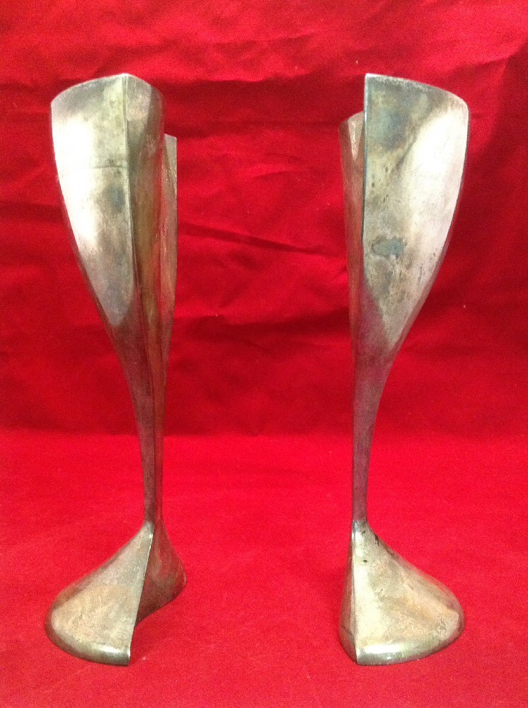 His & Her Silver Plated Inscribed Toasting Cups Z3 AM