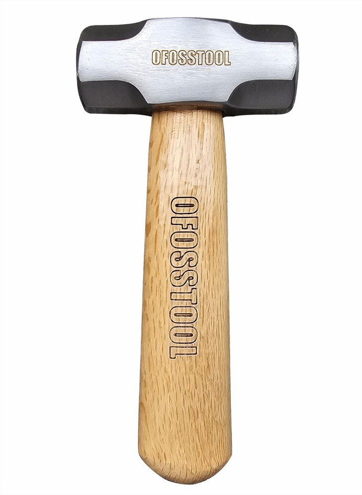 Sledge Hammer with Wood Handle and Alloy Silver Head, Walnut