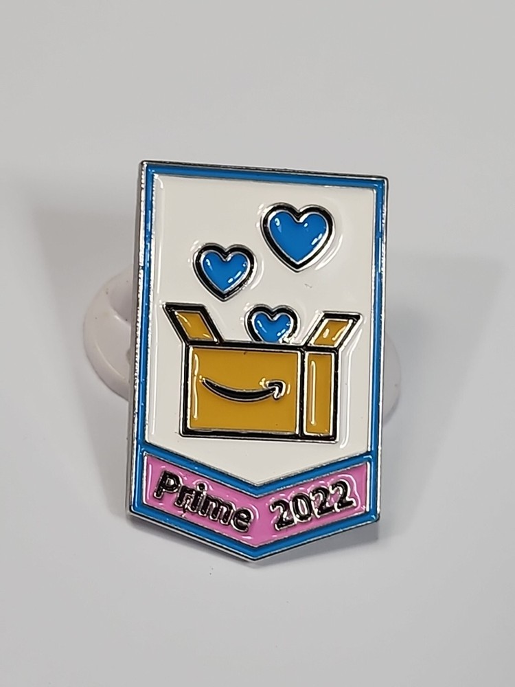 Prime 2022 Lapel Pin Open Box With Blue Hearts