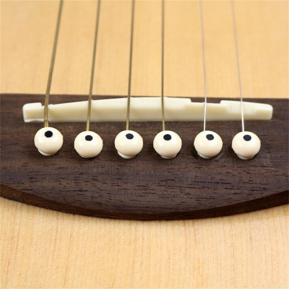 50 Pack Black Acoustic Guitar Bridge Pins Plastic String End Peg Fastener Holder