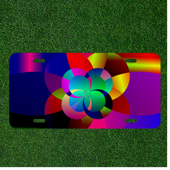 Creative Personalized Car License Plate With Fractal Artwork Abstract