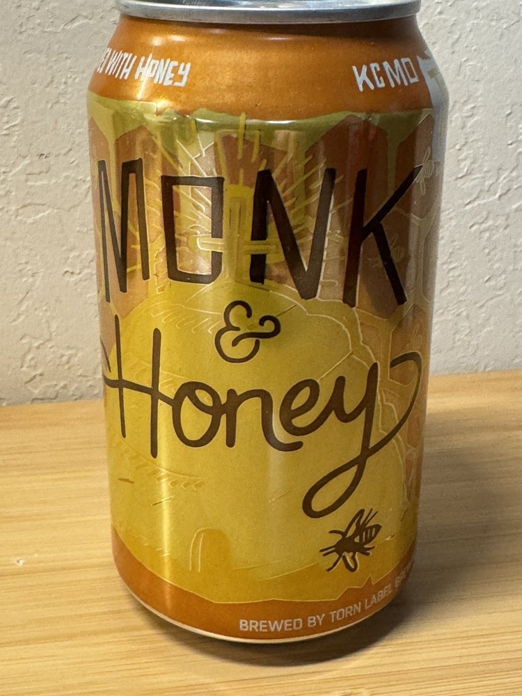 Monk & Honey Ale - Torn Label - Empty Beer Can Bottom Opened - KCMO