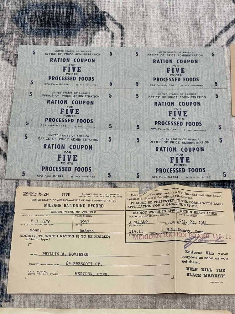 WW2 WWII US Army German POW Stalag 7A Survivor Grouping Documents Rations IDs