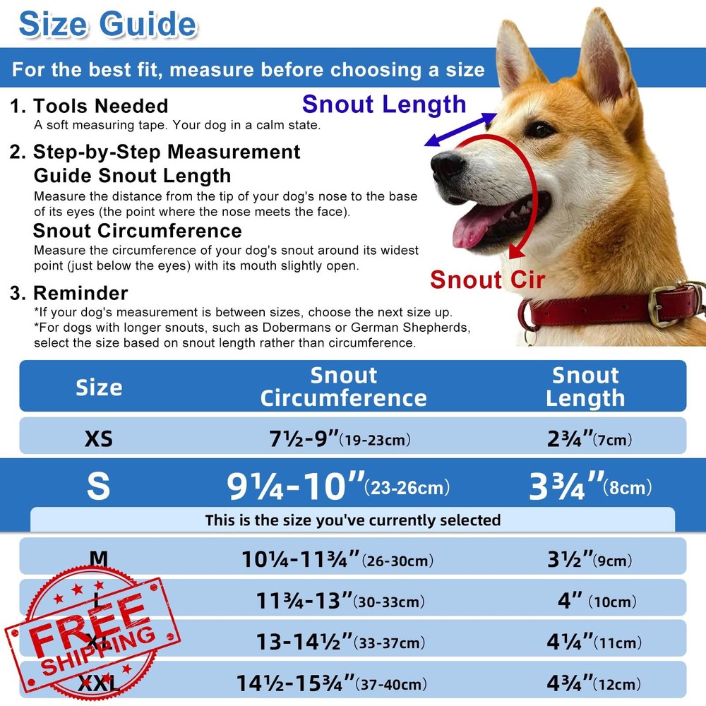 Dog Muzzle for Small Dogs Bite Proof Soft TPR Adjustable