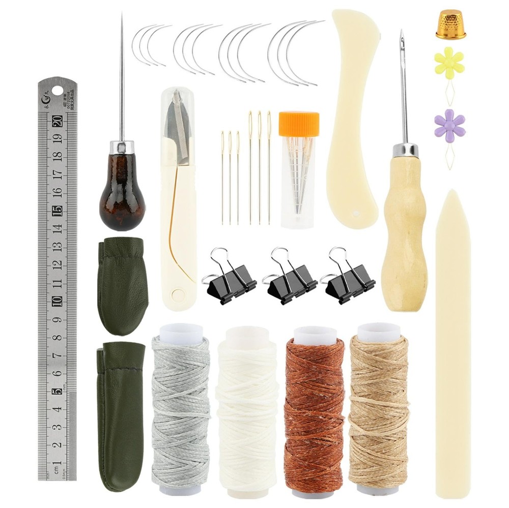 39pcs Book Binding Kits for Beginners,Hand Bookbinding Tools Kit with Bone Fo...