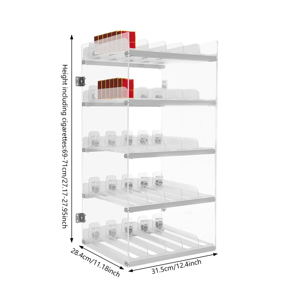 Automatic Cigarette Pusher Tray Cigarette Display Holder Case For Retail Store