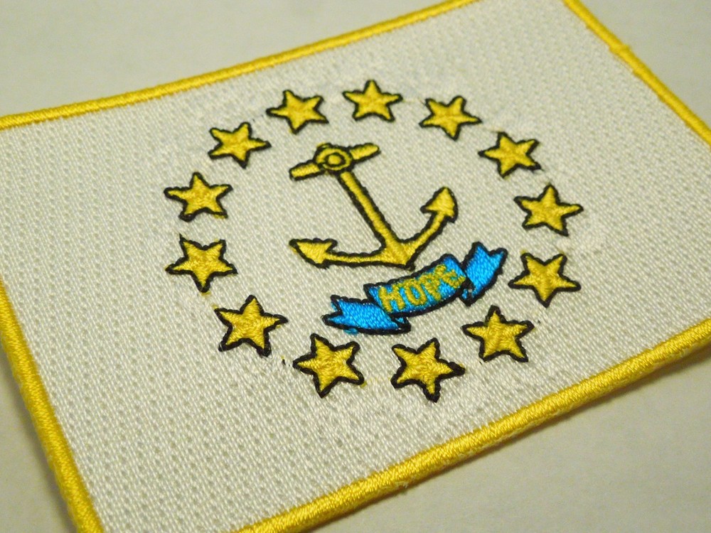 Rhode Island State Flag Seal "Hope" Embroidered Iron On Patch