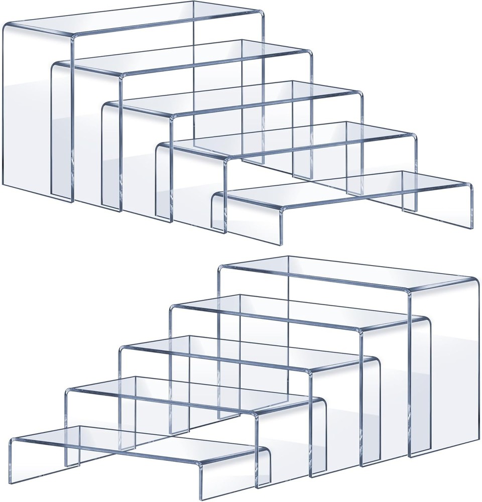 Acrylic Risers Clear 10 Pcs Display Stands