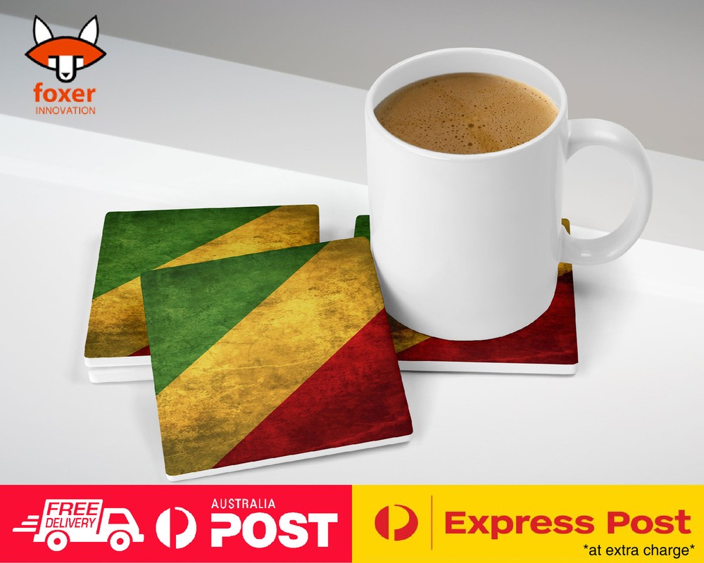 COASTER COFFEE DRINKING MAT|CONGO COUNTRY FLAG #2