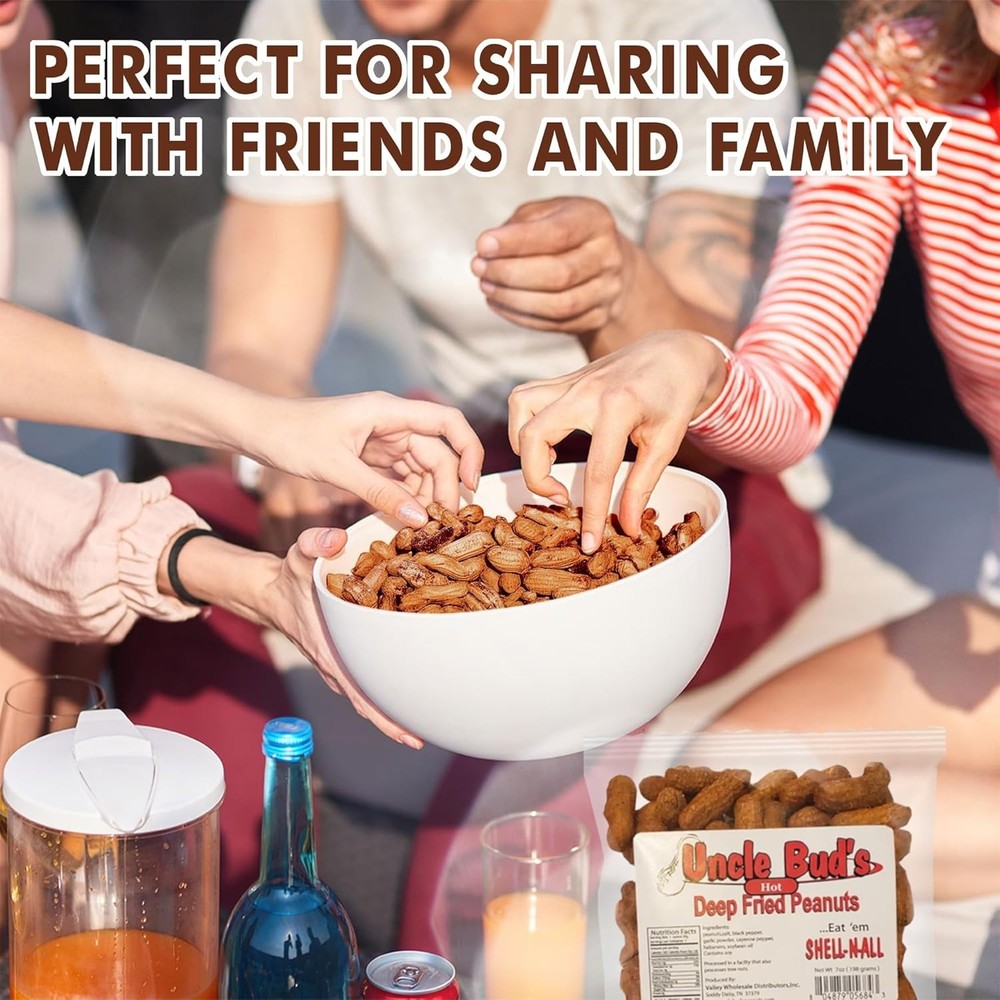 Uncle Buds Deep Fried Peanuts In Shell 5 Pack, Peanuts Individual Packs Salte...