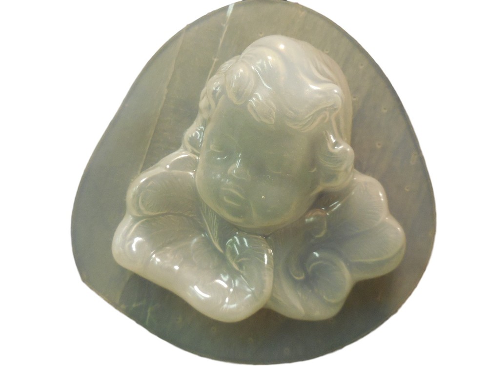 QTY 2 - DECORATIVE CHERUB LEFT SOAP MOLD 4622 Moldcreations