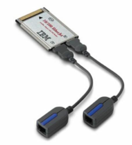 IBM 10/100 EtherJet CardBus Ethernet LAN + 56k Modem Combo PC Card+Dongle Cables
