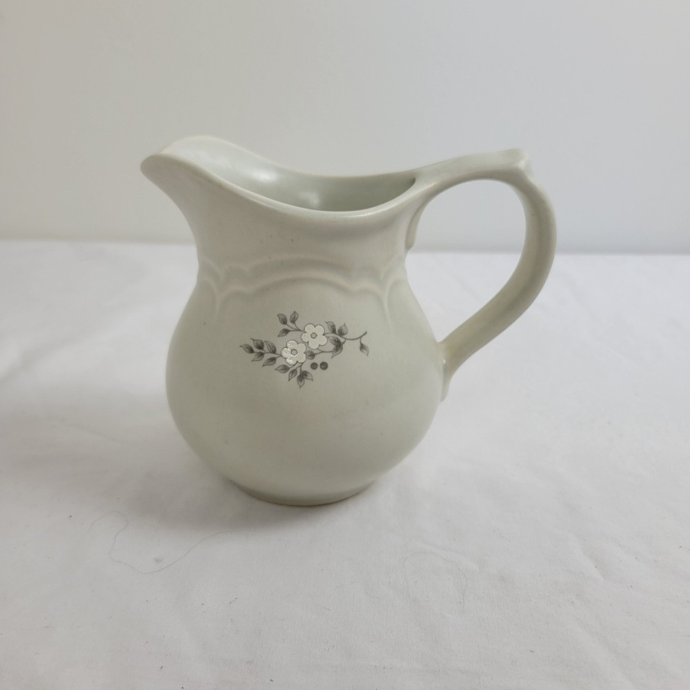 Heirloom by Pfaltzgraff  Creamer Gray White Flowers Replacement