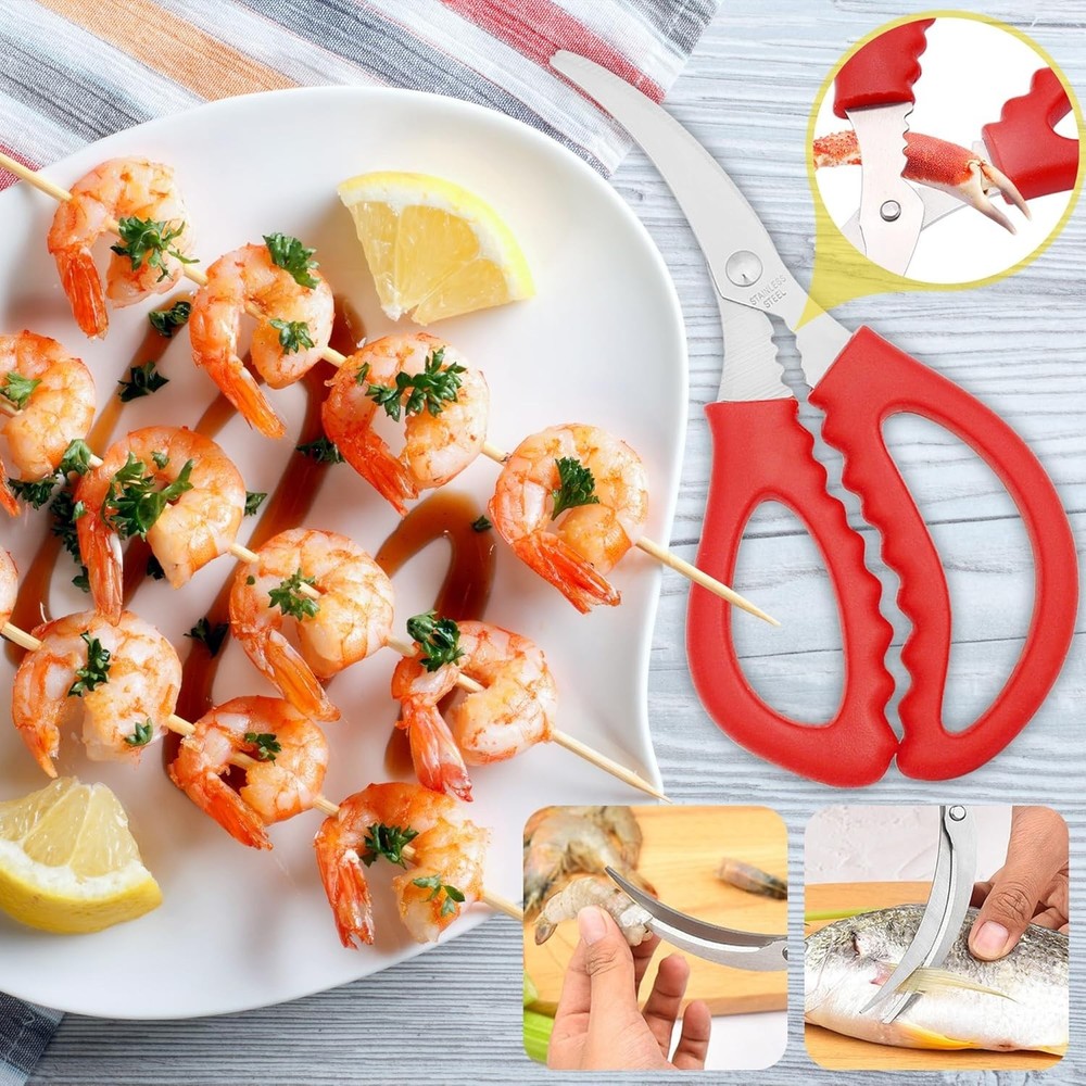 Crab Crackers and Tools, 9Pcs Tools Set for Seafood Boil, Crab Leg Cracker Tool,