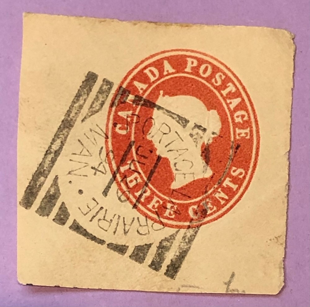 Canada 3 cents postage envelope cut Square